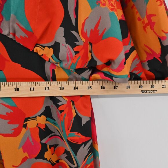 AIDAN MATTOX Dress Womens Size 12 Floral Printed Short Kimono Sleeve VNeck Multi - Picture 12 of 13